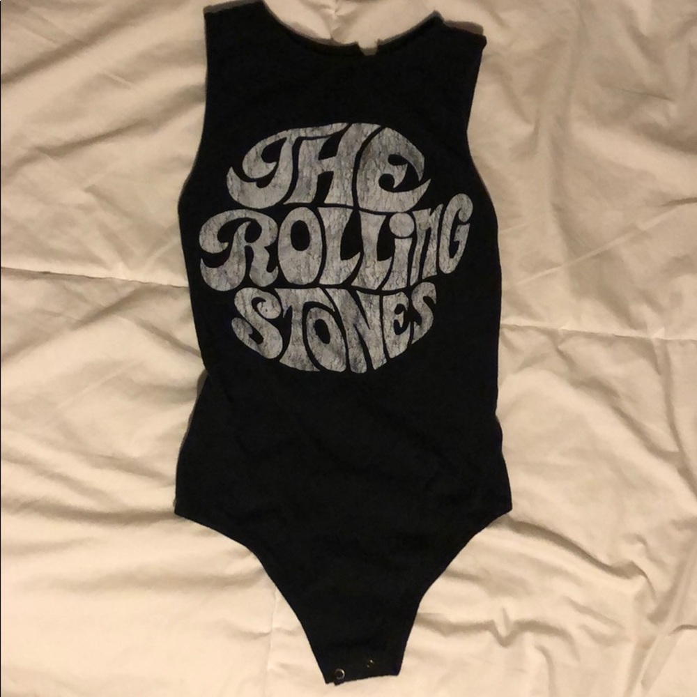 Black Rolling Stones Bodysuit